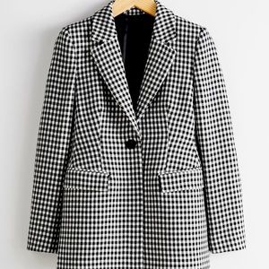 And other stories black and white wool blazer